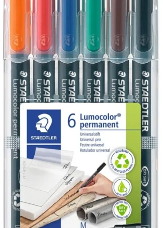 ESTUCHE 6 ROTULADORES LUMOCOLOR 317 PUNTA M COLORES SURTID