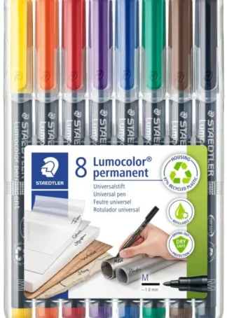 ESTUCHE 8 ROTULADORES LUMOCOLOR 317 PUNTA M COLORES SURTID.