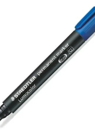 C/10 ROTULADOR LUMOCOLOR 350 AZUL PUNTA BISELADA