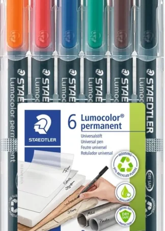 ESTUCHE 6 ROTULADORES LUMOCOLOR 318 PUNTA F COLORES SURTID.