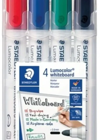 ESTUCHE 4 ROTULADORES LUMOCOLOR WHITEBOARD 351 COL. BASICOS