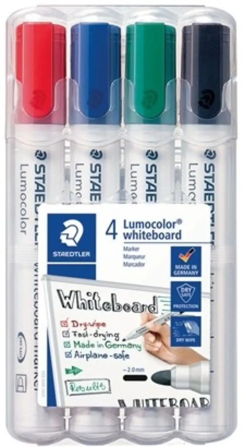 ESTUCHE 4 ROTULADORES LUMOCOLOR WHITEBOARD 351 COL. BASICOS