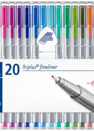 ESTUCHE 20 ROTULADORES COLORES TRIPLUS FINELINER 334