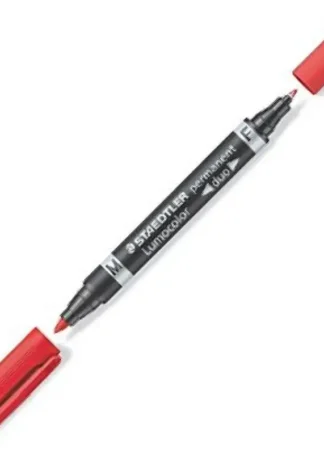 C/10 ROTULADOR LUMOCOLOR DUO 348 ROJO PUNTA F/M