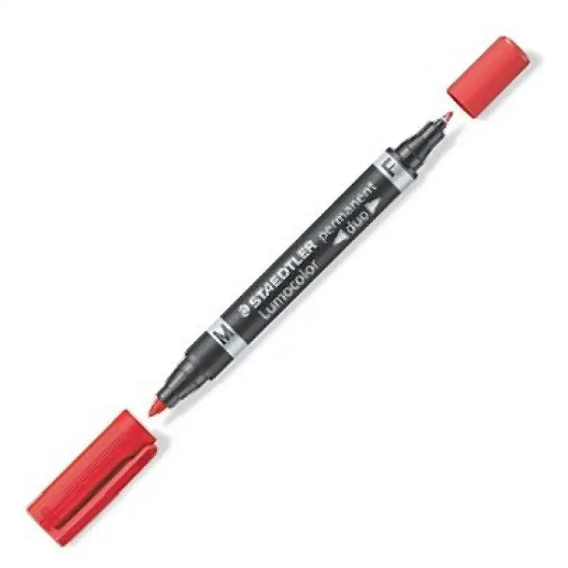 C/10 ROTULADOR LUMOCOLOR DUO 348 ROJO PUNTA F/M