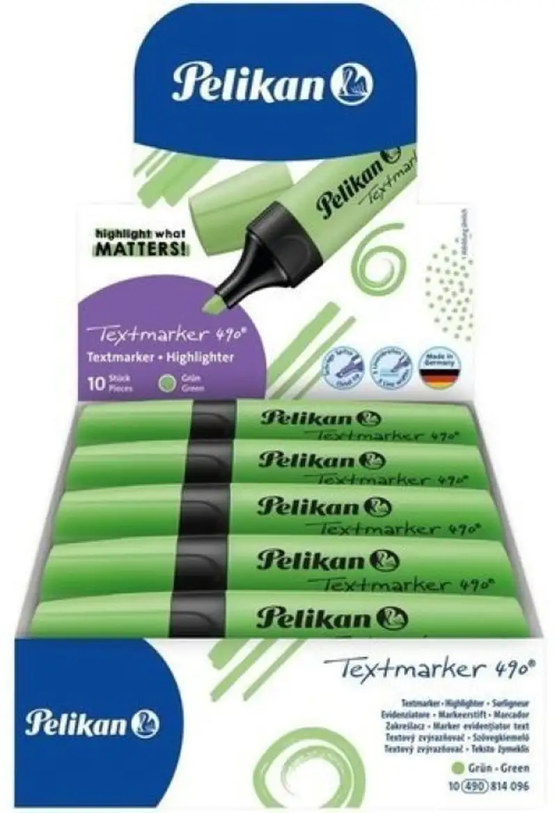 C/10 MARCADOR FLUORESCENTE TEXTMARKER 490 VERDE