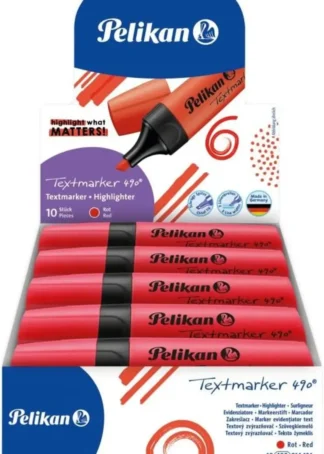C/10 MARCADOR FLUORESCENTE TEXTMARKER 490 ROJO