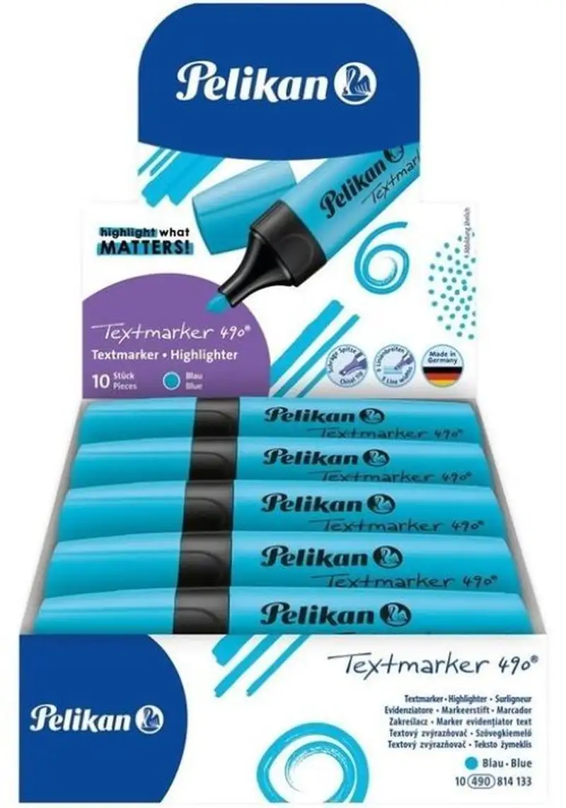 C/10 MARCADOR FLUORESCENTE TEXTMARKER 490 AZUL
