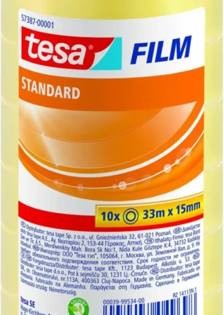 PACK 10 ROLLOS TESAFILM STANDARD 33MX15MM TESA