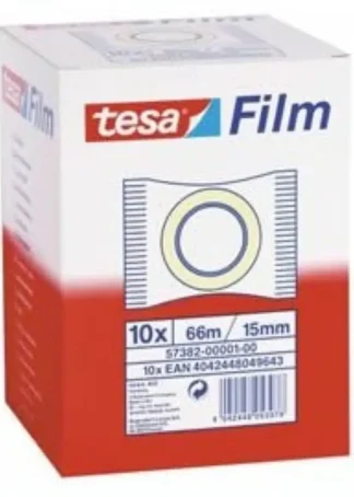 C/10 ROLLOS TESAFILM STANDARD 66MX15MM BOLSITA TESA
