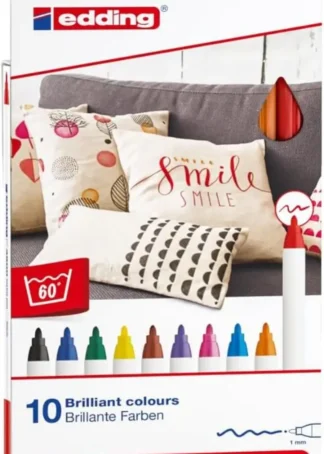 ESTUCHE 10 ROTULADOR EDDING 4600 TEXTIL COLORES SURTIDOS