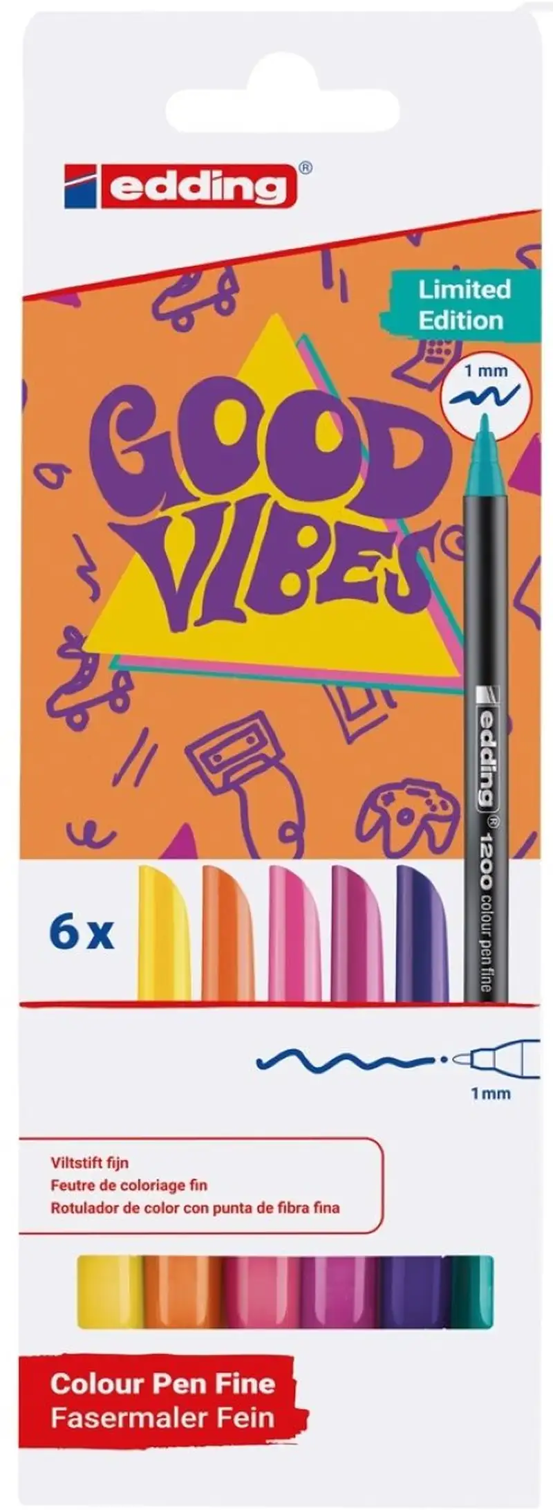 ESTUCHE 6 ROTULADORES EDDING 1200 COLORES SURTIDOS