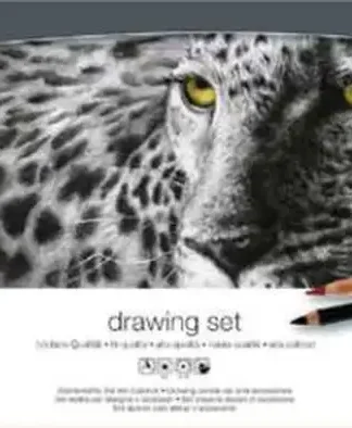 SET DIBUJO LYRA 47 PIEZAS CAJA DE MADERA