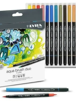 ESTUCHE 12 ROTULADORES LYRA AQUA BRUSH DUO COLORES SURTIDOS