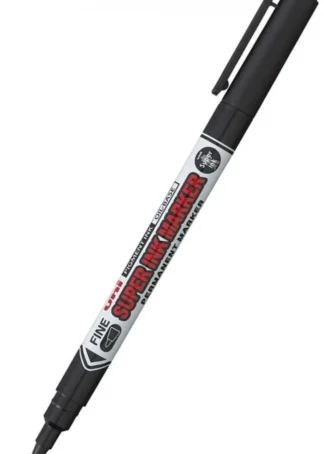 C/12 MARCADOR UNI SUPER INK MARKER NEGRO ROTULADOR TEXTIL