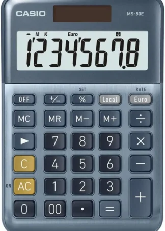 CALCULADORA SOBREMESA MS-80E 8 DIGITOS SOLAR/PILAS AZUL
