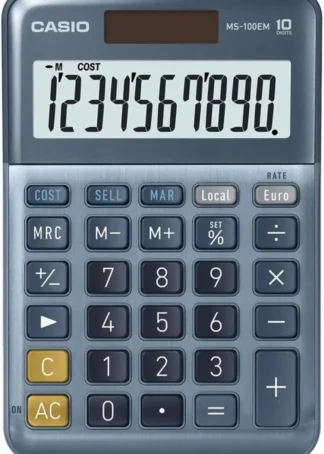 CALCULADORA SOBREMESA MS-100EM 10 DIGITOS SOLAR/PILAS AZUL
