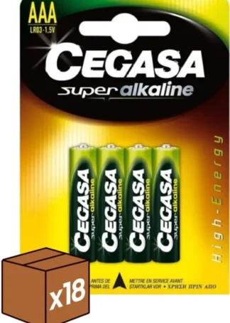 (PACK 18U.) BLISTER 4 PILAS CEGASA SUPER ALCALINA AAA LR3