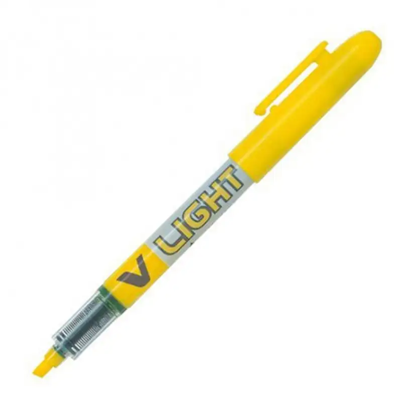 C/12 MARCADOR PILOT V-LIGHT AMARILLO PUNTA BISELADA
