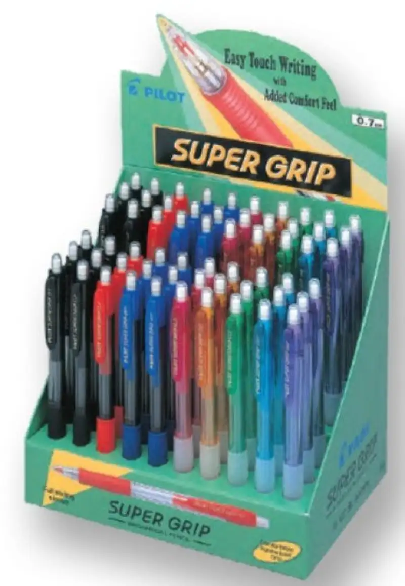 EXP 60 PORTAMINAS PILOT H-187 SUPERGRIP 0,7MM SURTIDO