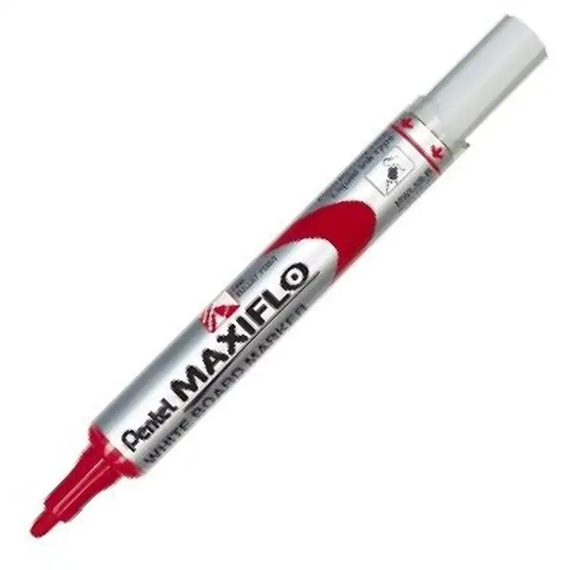 C/12 ROTULADOR MAXIFLO S COLOR ROJO PUNTA MEDIA PENTEL