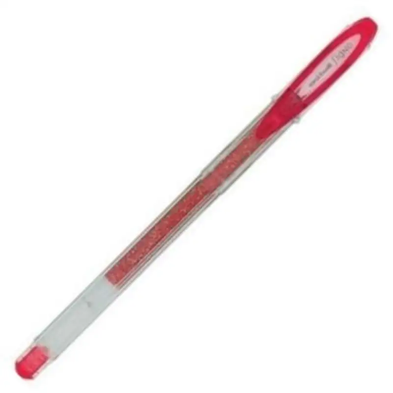 C/12 BOLIGRAFO UNI-BALL SIGNO SPARKLING 1MM ROJO PURPURINA