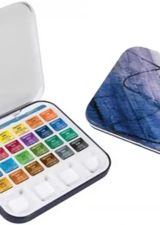 ESTUCHE 24 PASTILLAS ACUARELA FINA + 1 MINI PINCEL