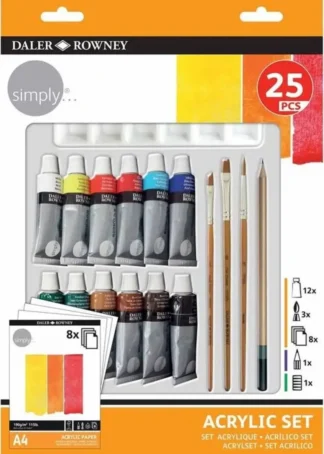 SET DE 25 PIEZAS DE PINTURA ACRILICA SIMPLY