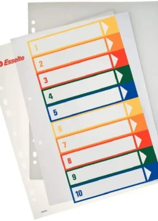 BOLSA INDICE A4 IMPRIMIBLE 1-10 POSICIONES POLIPROPILENO