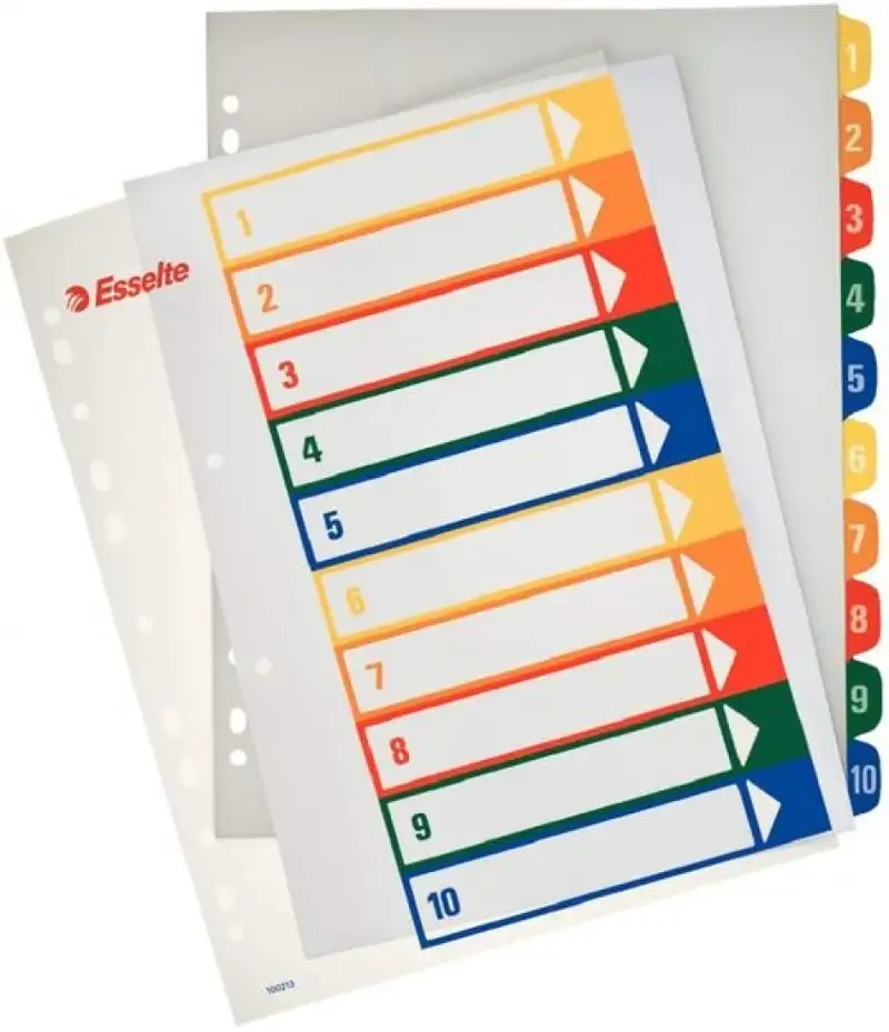 BOLSA INDICE A4 IMPRIMIBLE 1-10 POSICIONES POLIPROPILENO