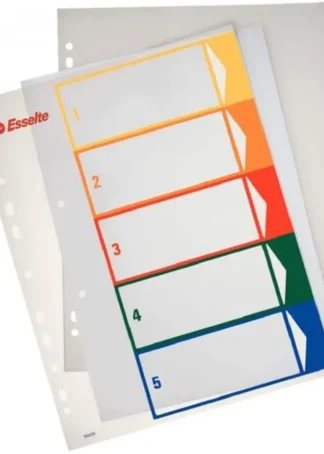 BOLSA INDICE A4 IMPRIMIBLE 1-5 POSICIONES POLIPROPILENO