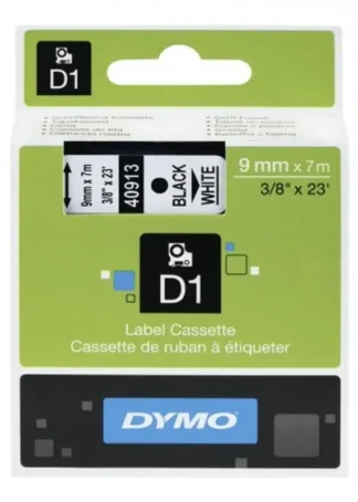 CINTA DYMO D1 9MMX7M NEGRO/BLANCO