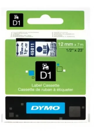 CINTA DYMO D1 12MMX7M AZUL/TRANSPARENTE