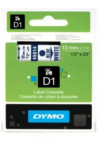 CINTA DYMO D1 12MMX7M AZUL/BLANCO