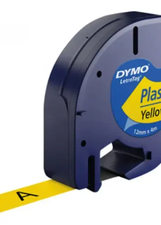 CINTA DYMO LETRATAG PLASTICO NEGRO/AMARILLO 12MMX4M.