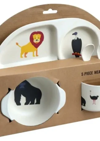 (D)SET DE CUBERTERIA INFANTIL SAFARI 5 PIEZAS