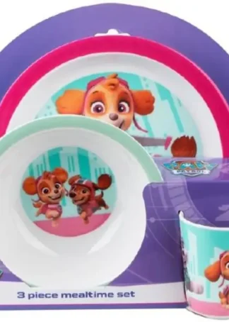 (D)SET VAJILLA INFANTIL PAW PATROL ROSA 3 PIEZAS