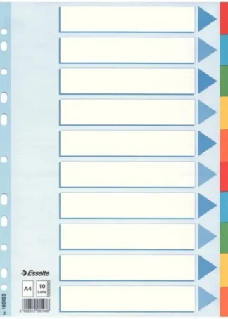 BOLSA SEPARADORES A4 10 PESTAÑAS MULTITALADRO CARTON 200G