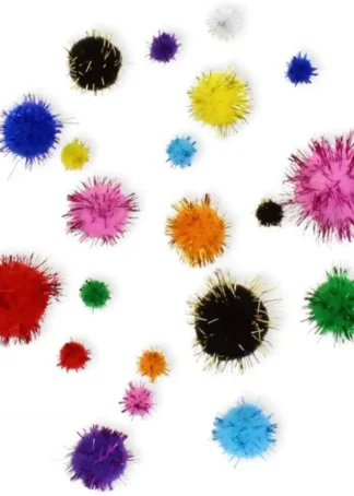 PAQ/100 POMPONES BRILLANTES FIXO