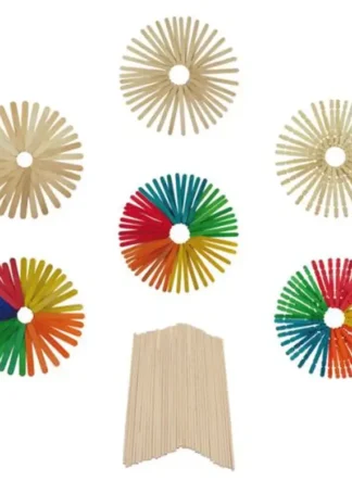 PAQ/50 PALOS MADERA ANCHOS 15CM COLORES SURTIDOS