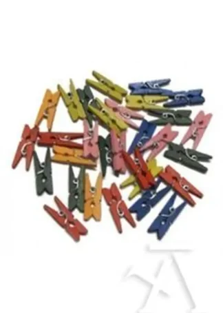 PAQ/30 PINZAS MADERA COLORES SURTIDOS