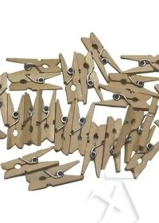 PAQ/30 PINZAS MADERA NATURAL 4CM