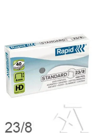 CAJA 1000 GRAPAS STANDARD 23/8 GALVANIZADAS RAPID