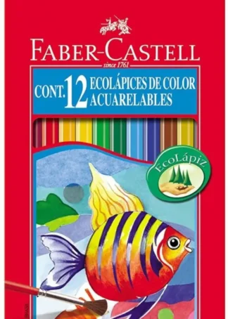 ESTUCHE 12 LAPICES ACUARELABLES + PINCEL FABER-CASTELL