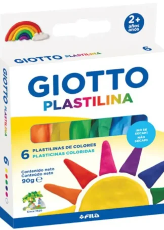 ESTUCHE 6 BARRAS PLASTILINA GIOTTO 15G COLORES CLASICOS