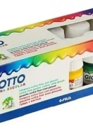 ESTUCHE 12 TEMPERAS ESCOLARES + PINCEL SURTIDO GIOTTO