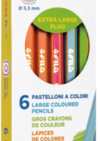 ESTUCHE 6 LAPICES DE COLORES GIOTTO MEGA FLUOR