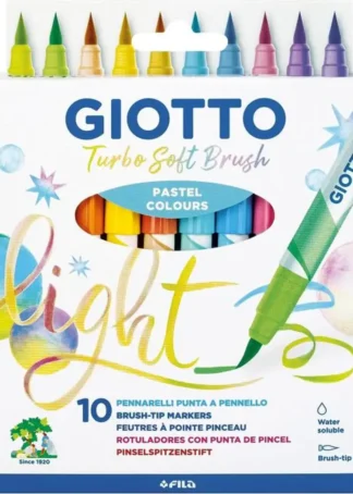 ESTUCHE 10 ROTULADORES GIOTTO TURBO SOFT BRUSH PASTEL