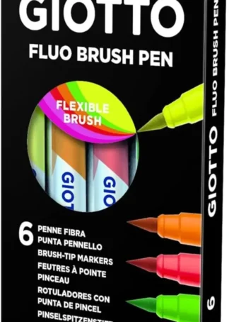 ESTUCHE 6 ROTULADORES GIOTTO TURBO SOFT BRUSH FLUOR