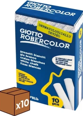 (PACK 10U.)ESTUCHE 10 TIZAS BLANCAS ROBERCOLOR